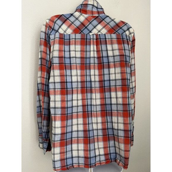 JCREW FACTORY Plaid Tunic Size Medium Multicolored Lightweight Pullover - Picture 6 of 9